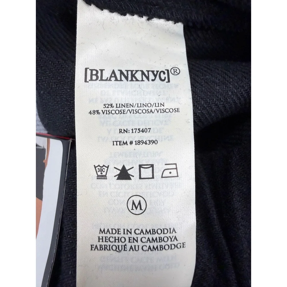 BlankNYC Linen‎ Blend Shorts Black Drawstring Elastic Waist Womens M